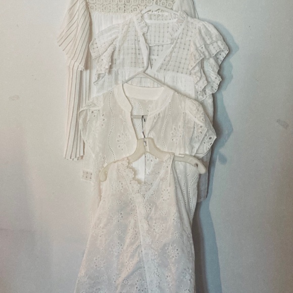 Heavenly White 4 pc bundle in Broderie Eyelet Tops sz L - Picture 1 of 15